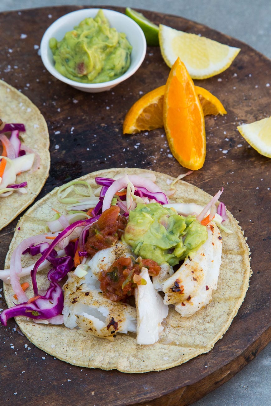 Perfect Fish Tacos with Curdito - a cabbage slaw that is going to change your life! 