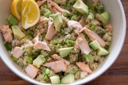 Quinoa Salad with Avocado and Peas from www.whatsgabycooking.com