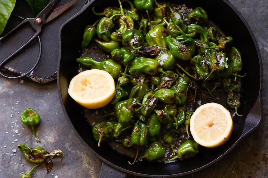 Blistered Padrón Peppers from www.whatsgabycooking.com (@whatsgabycookin)
