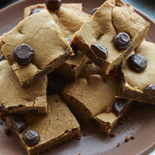 Chocolate Butterscotch Salted Caramel Blondies from www.whatsgabycooking.com (@whatsgabycookin)