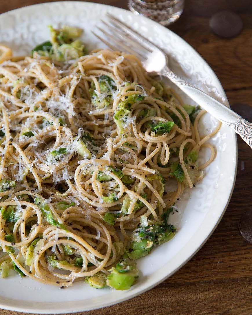 Cacio e Pepe with Brussels Sprouts