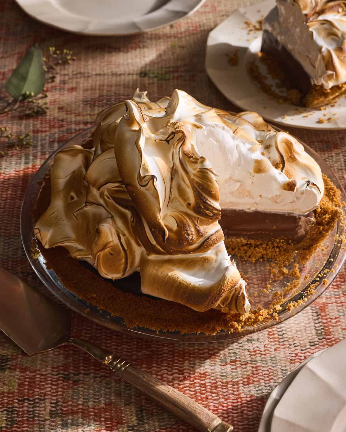 S'more Pudding Pie with a Slice