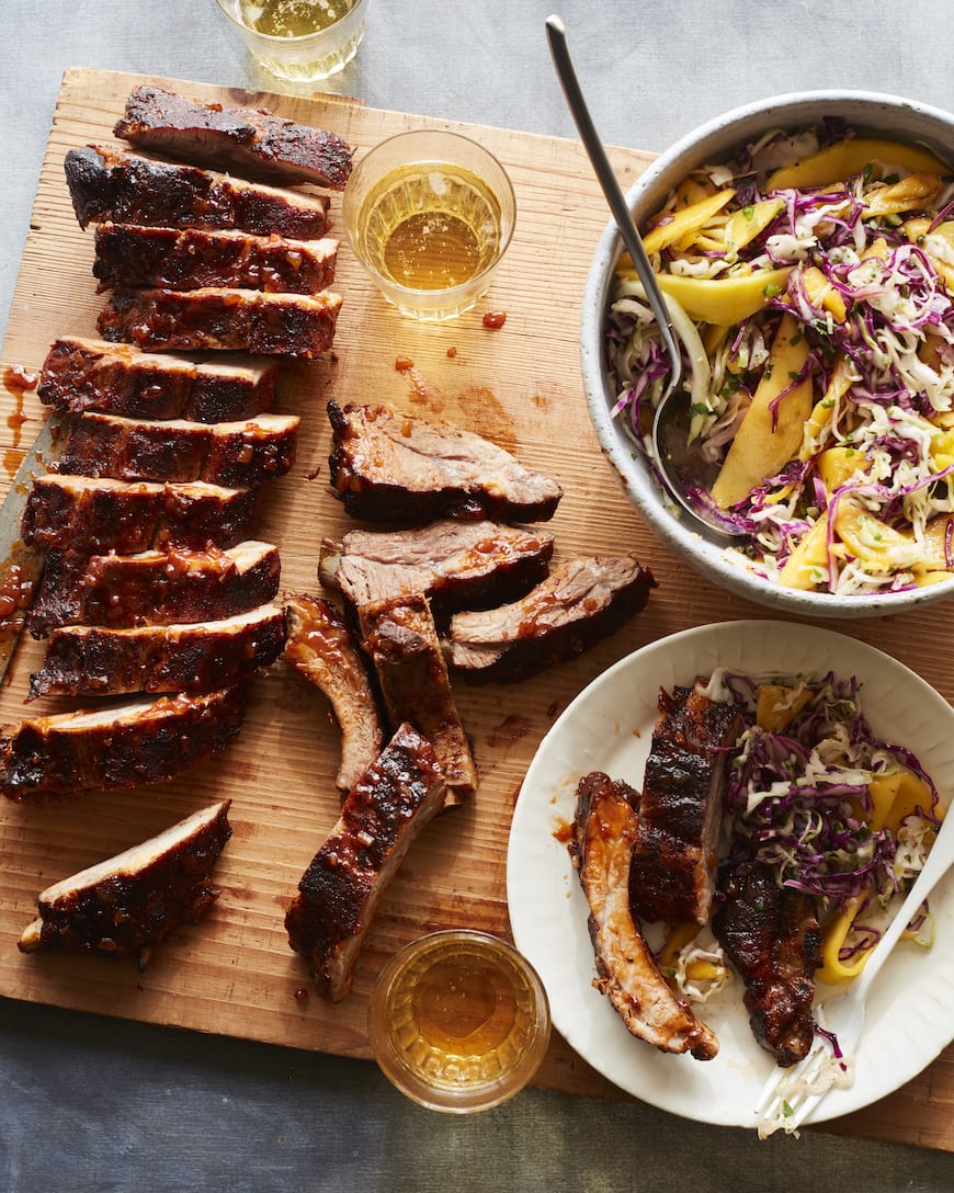 BBQ Baby Back Ribs with Mango Slaw from www.whatsgabycooking.com (@whatsgabycookin)
