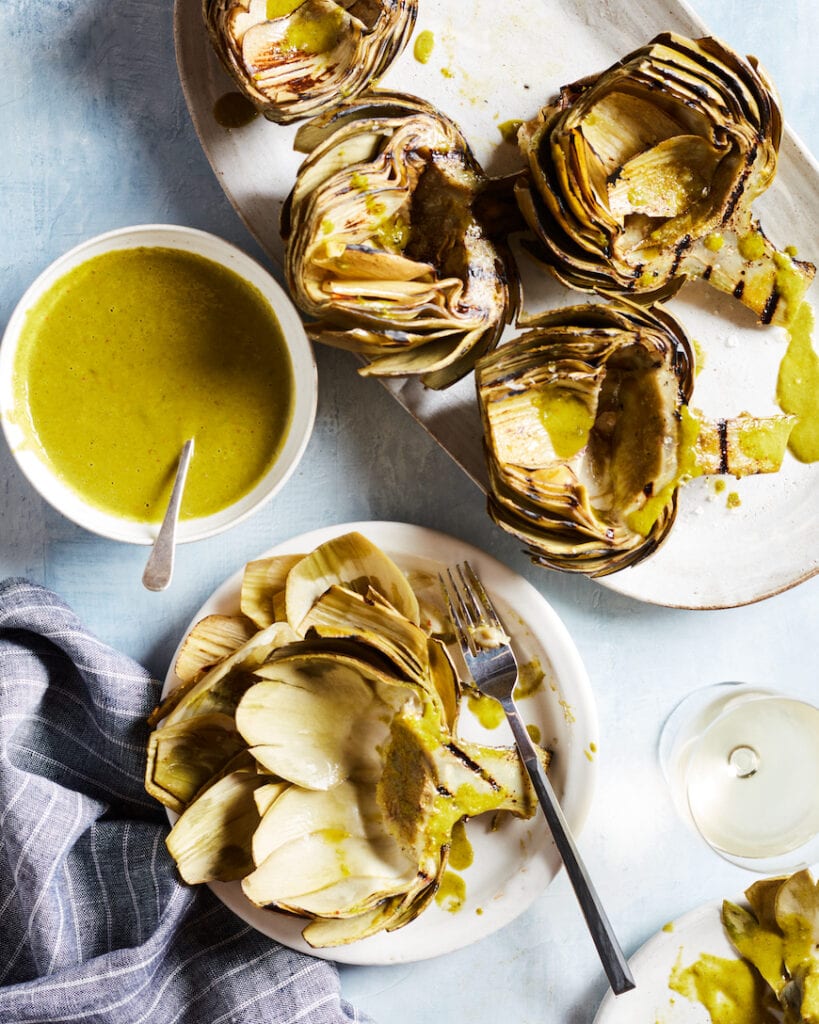 Grilled Artichokes With Lemon Basil Vinaigrette What's Gaby Cooking