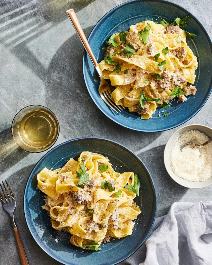 Ricotta and Sausage Pasta from www.whatsgabycooking.com (@whatsgabycookin)