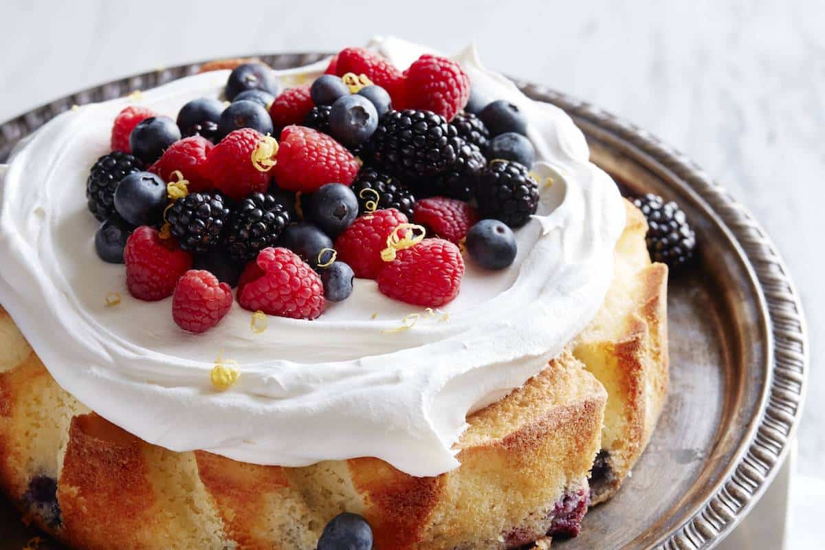 Mixed Berry Lemon Drenched Cake - What's Gaby Cooking