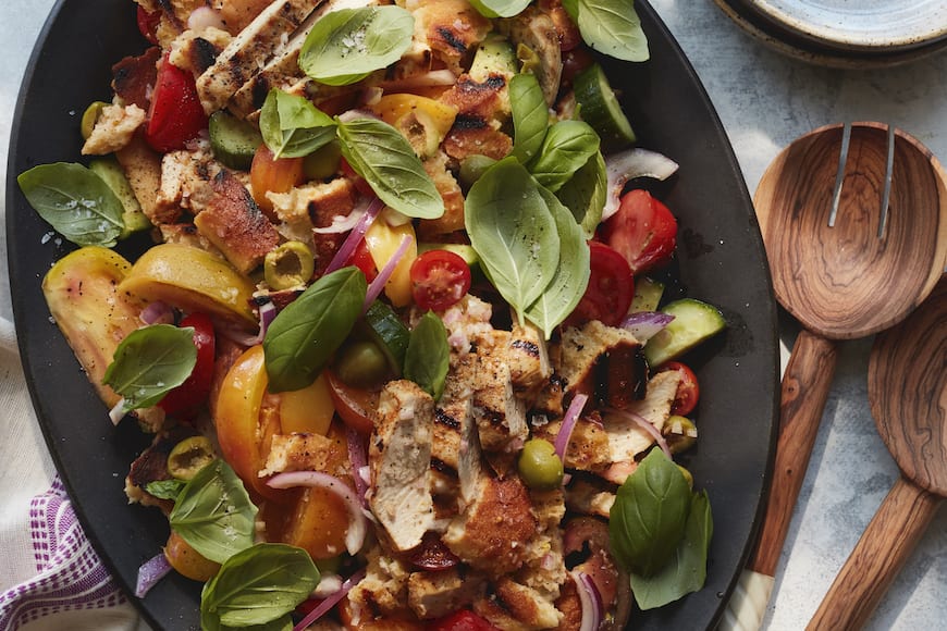 Grilled Chicken Panzanella from www.whatsgabycooking.com (@whatsgabycookin)