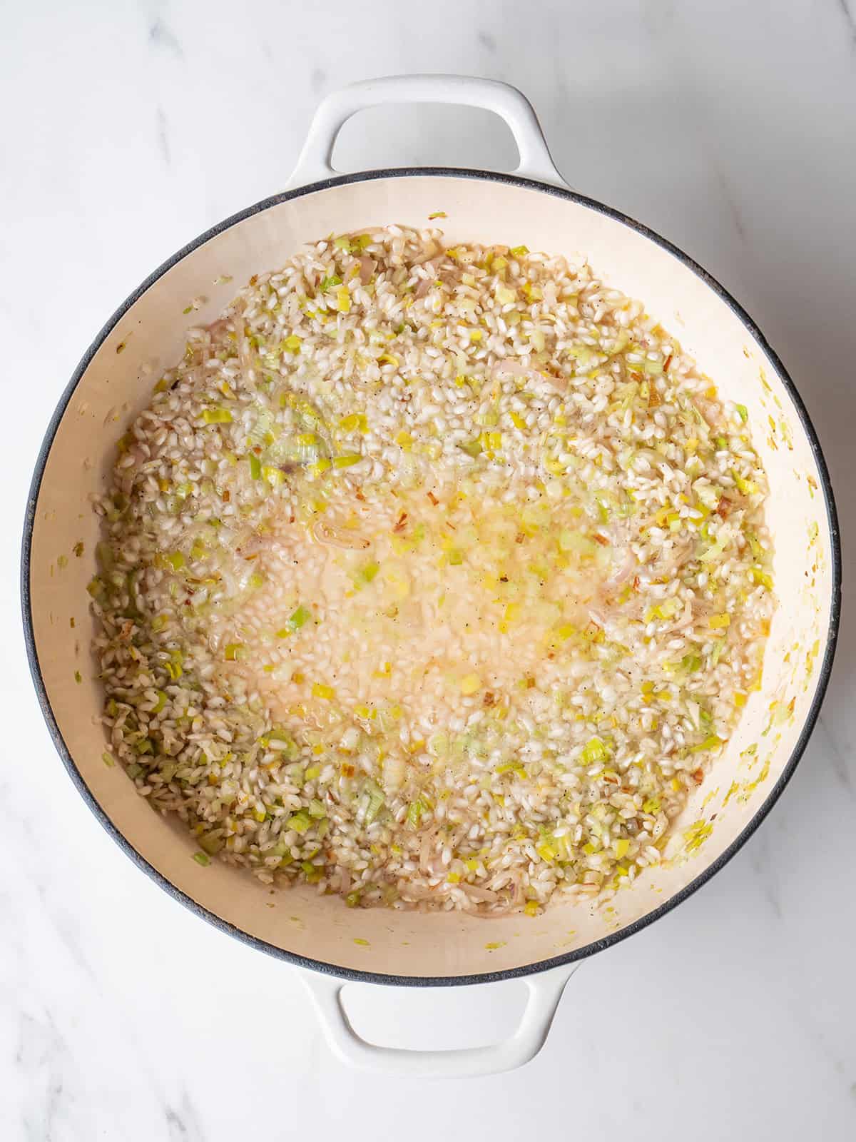 Creamy risotto with corn and herbs