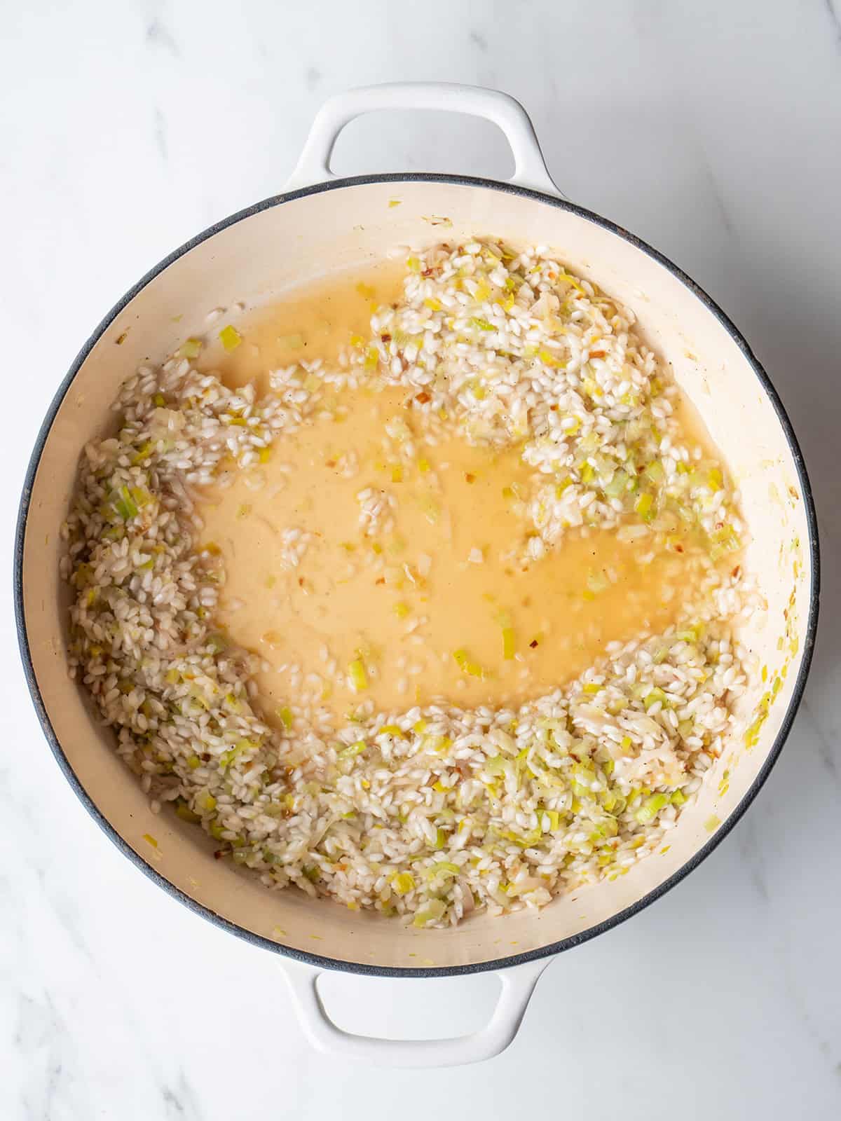 Creamy risotto with corn and vegetables