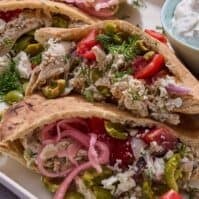 Greek Chicken Stuffed Pitas