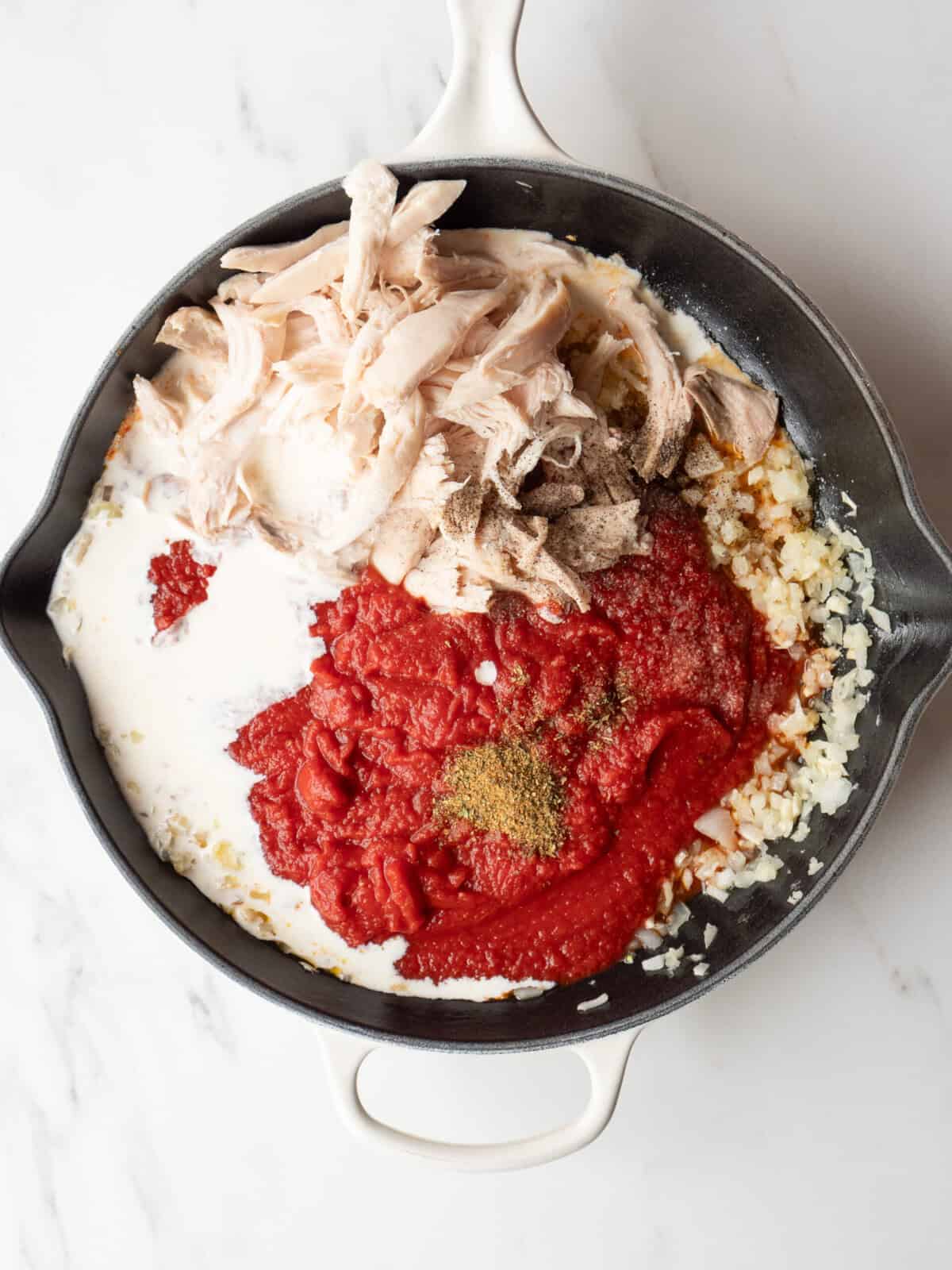 Ingredients for turkey spaghetti bake