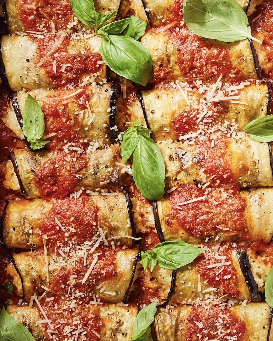 Eggplant Rollatini with Parmesan Risotto