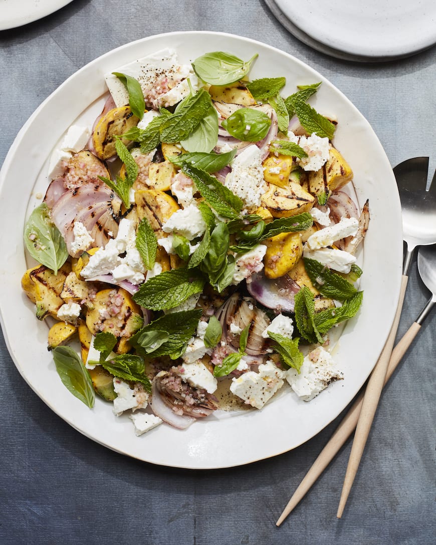 Grilled Summer Squash with Feta from www.whatsgabycooking.com (@whatsgabycookin)
