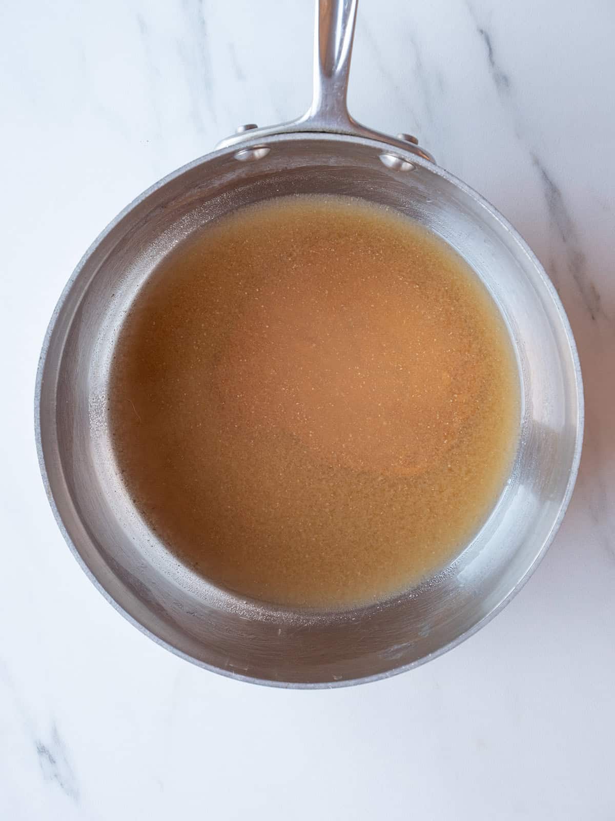 White miso whisked into the sake and mirin mixture