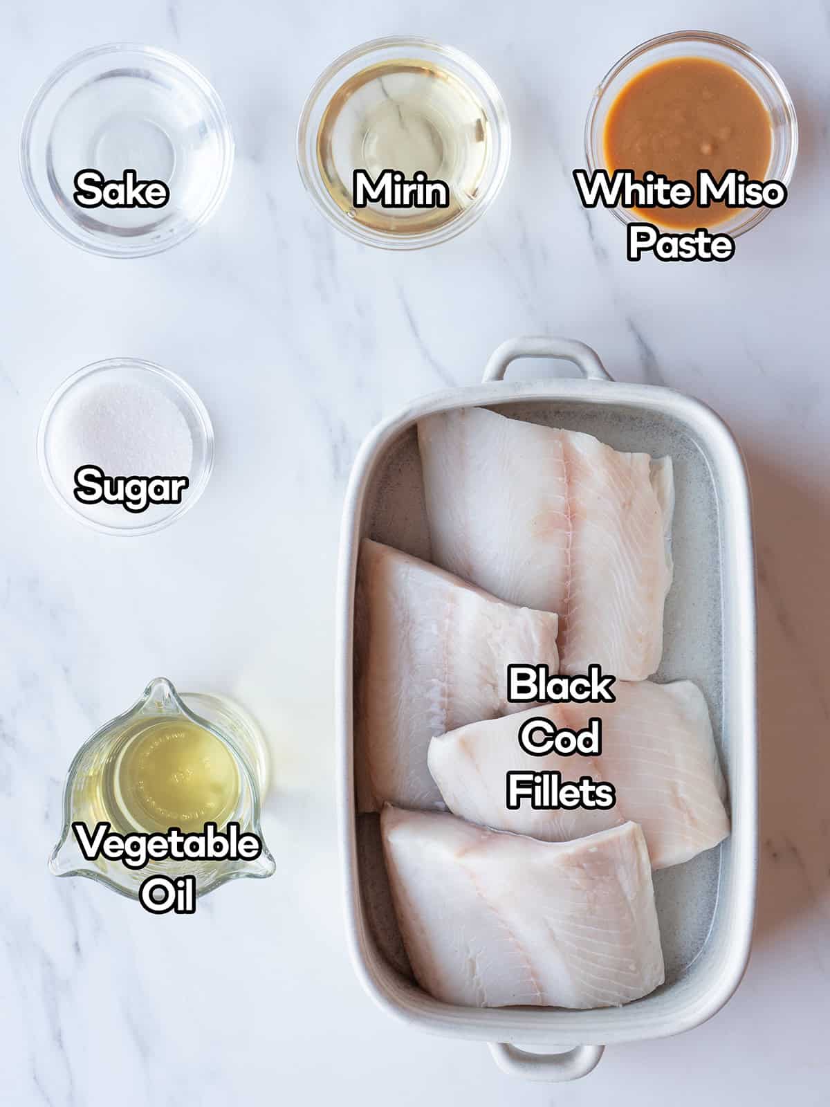 Ingredients for Miso Marinated Black Cod