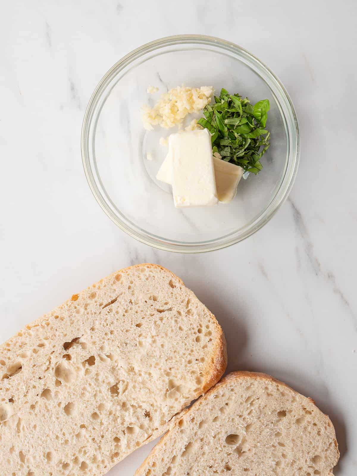 Ingredients for bread topping preparation