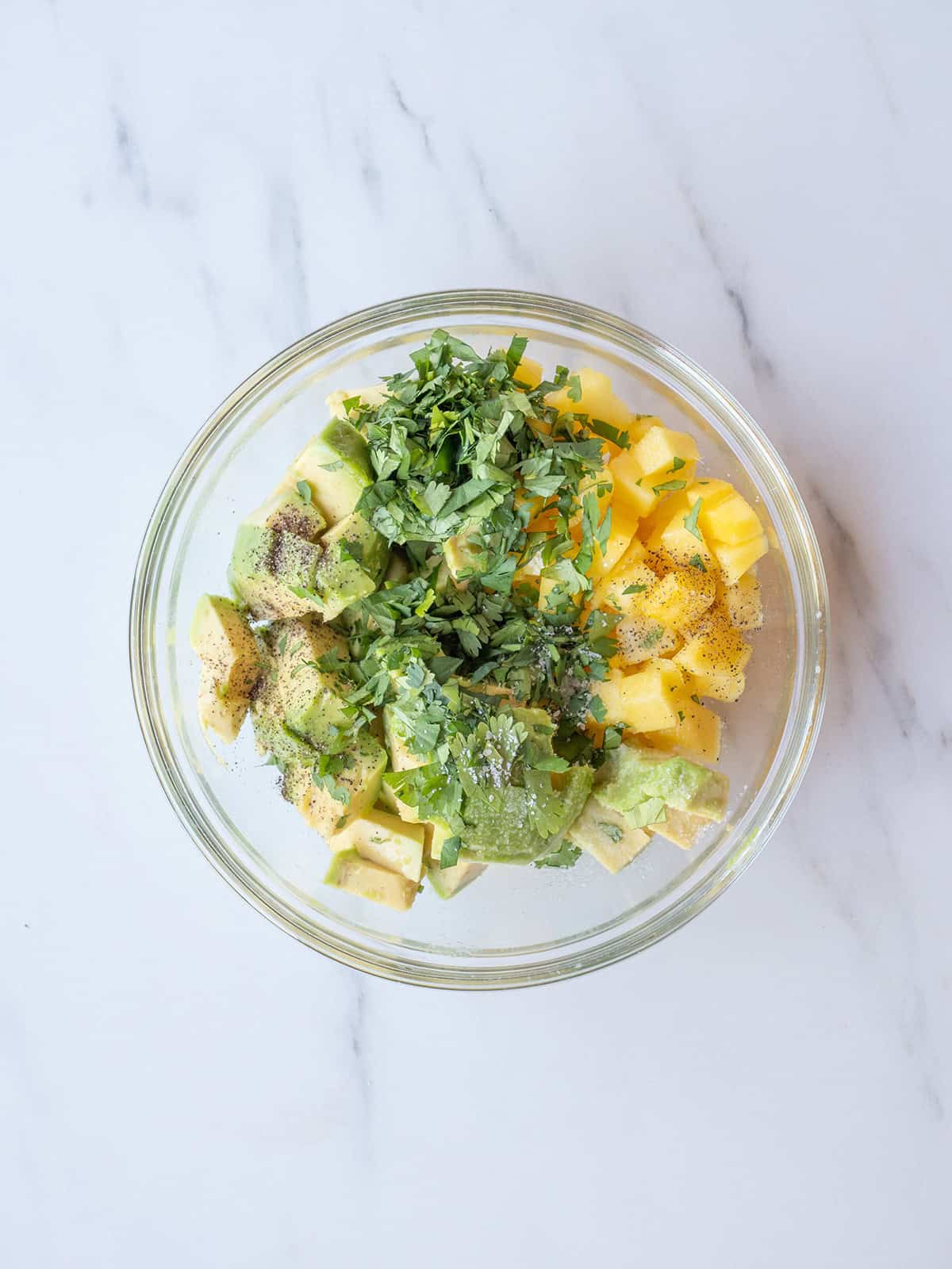 Avocado mango salsa for Chipotle Salmon Tacos