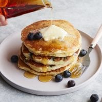 Coconut Blueberry Pancakes from www.whatsgabycooking.com (@whatsgabycookin)