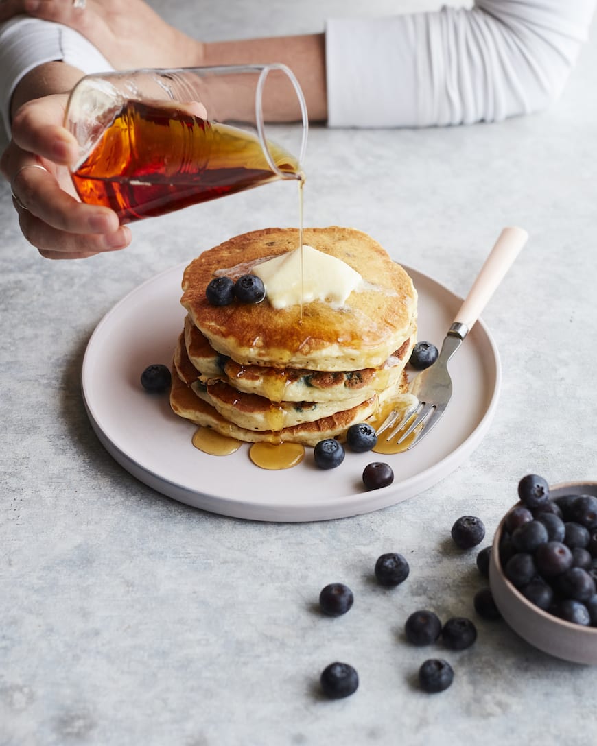 Coconut Blueberry Pancakes from www.whatsgabycooking.com (@whatsgabycookin)