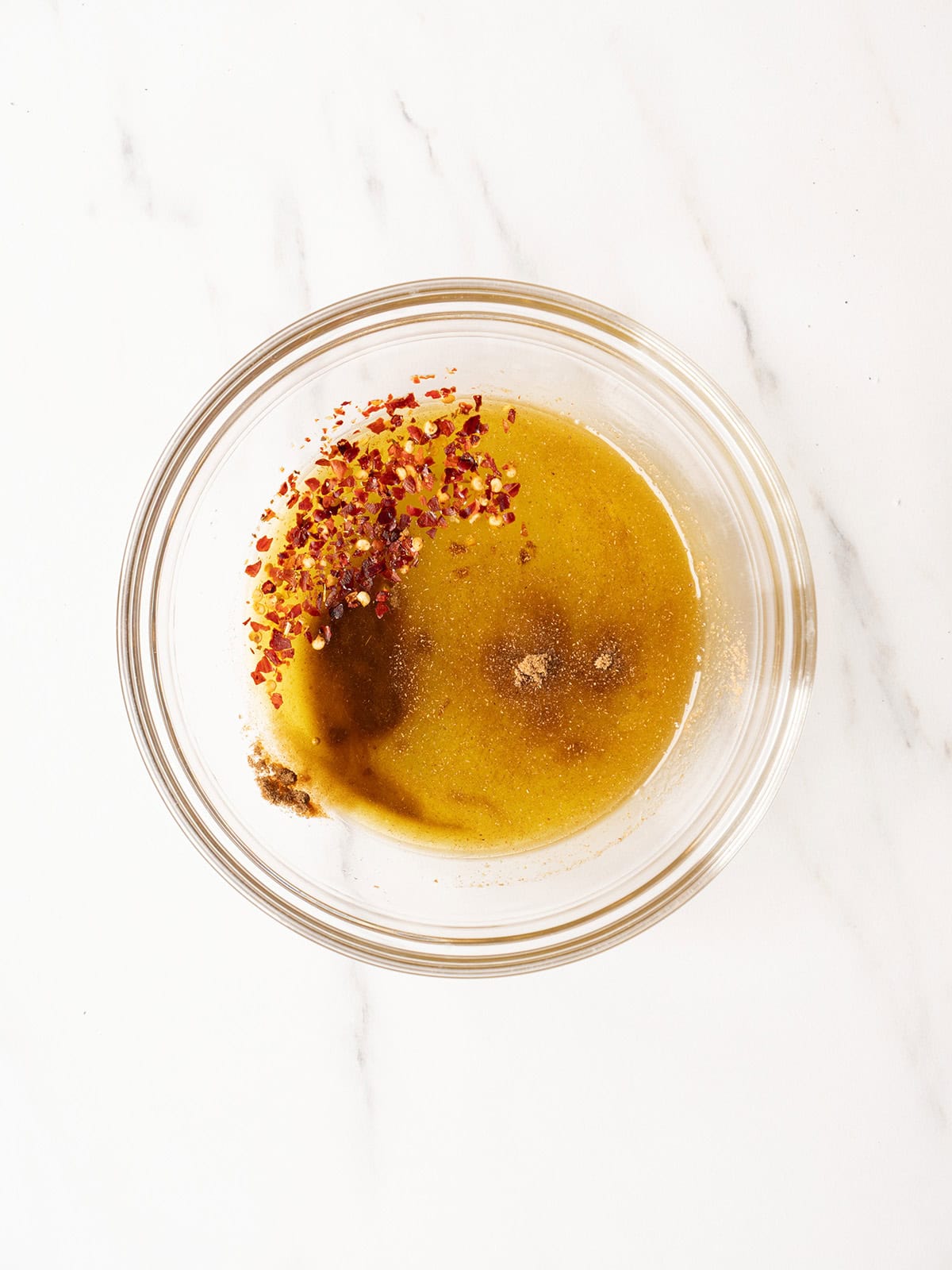 Bowl of dressing with spices