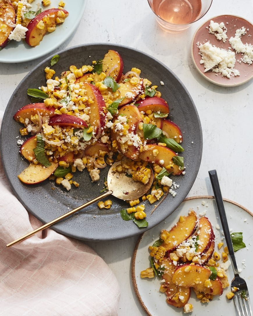 Grilled Corn and Stone Fruit Salad from www.whatsgabycooking.com (@whatsgabycookin)