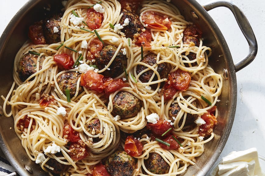 Mediterranean Meatballs And Herb Pasta What's Gaby Cooking