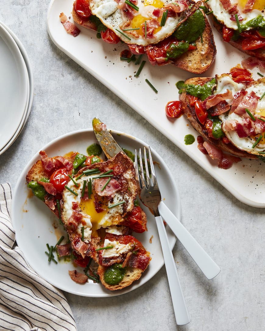 Fried Egg Sandwich with Tomato Confit from www.whatsgabycooking,com (@whatsgabycookin) / Mother's Day Brunch Ideas