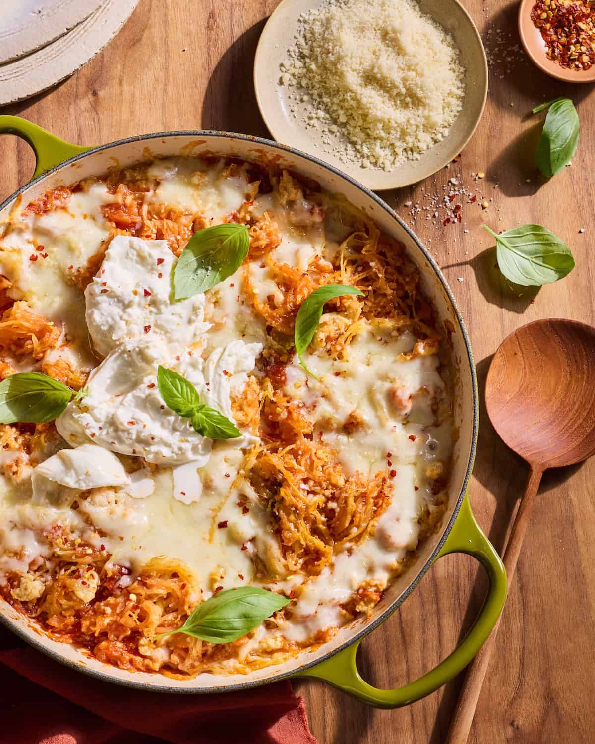 Spaghetti Squash Chicken Parmesan Bake