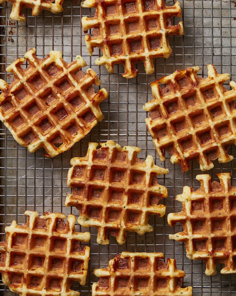 Savory Cheesy Herb Waffles - What's Gaby Cooking