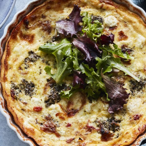 Sun Dried Tomato Goat Cheese Quiche from www.whatsgabycooking.com (@whatsgabycookin)