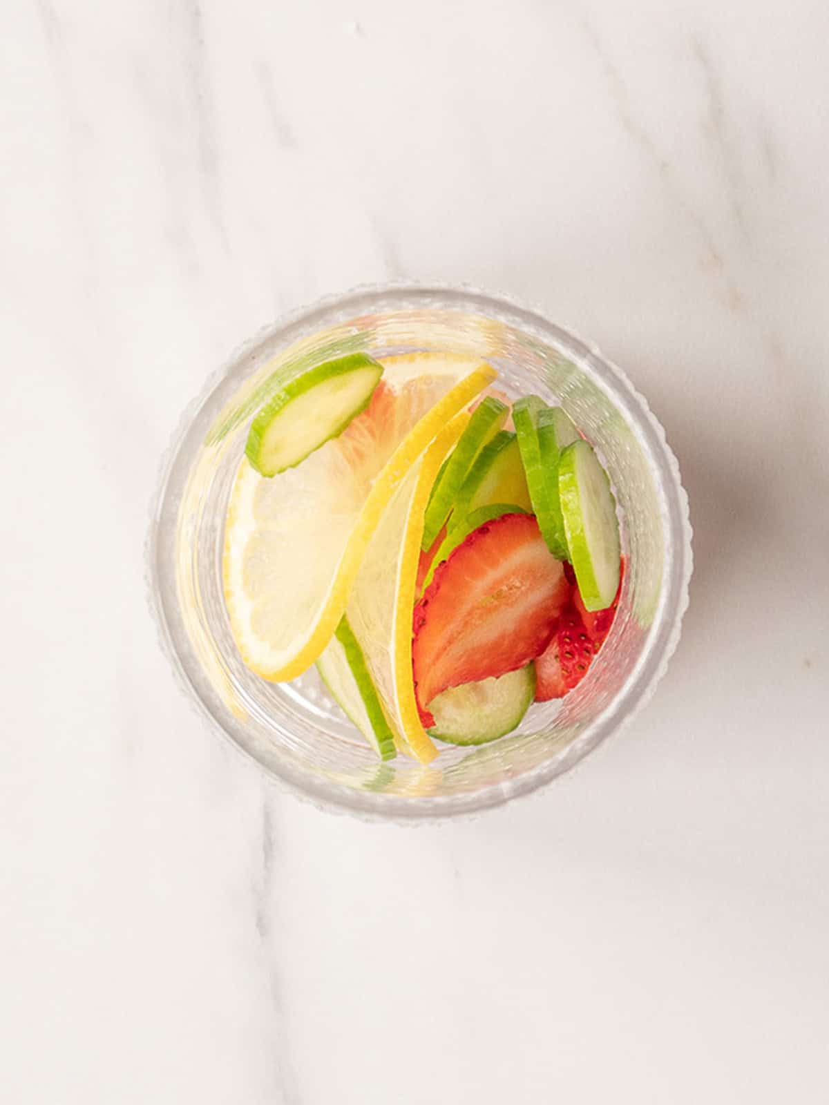 Colorful fruit in a glass