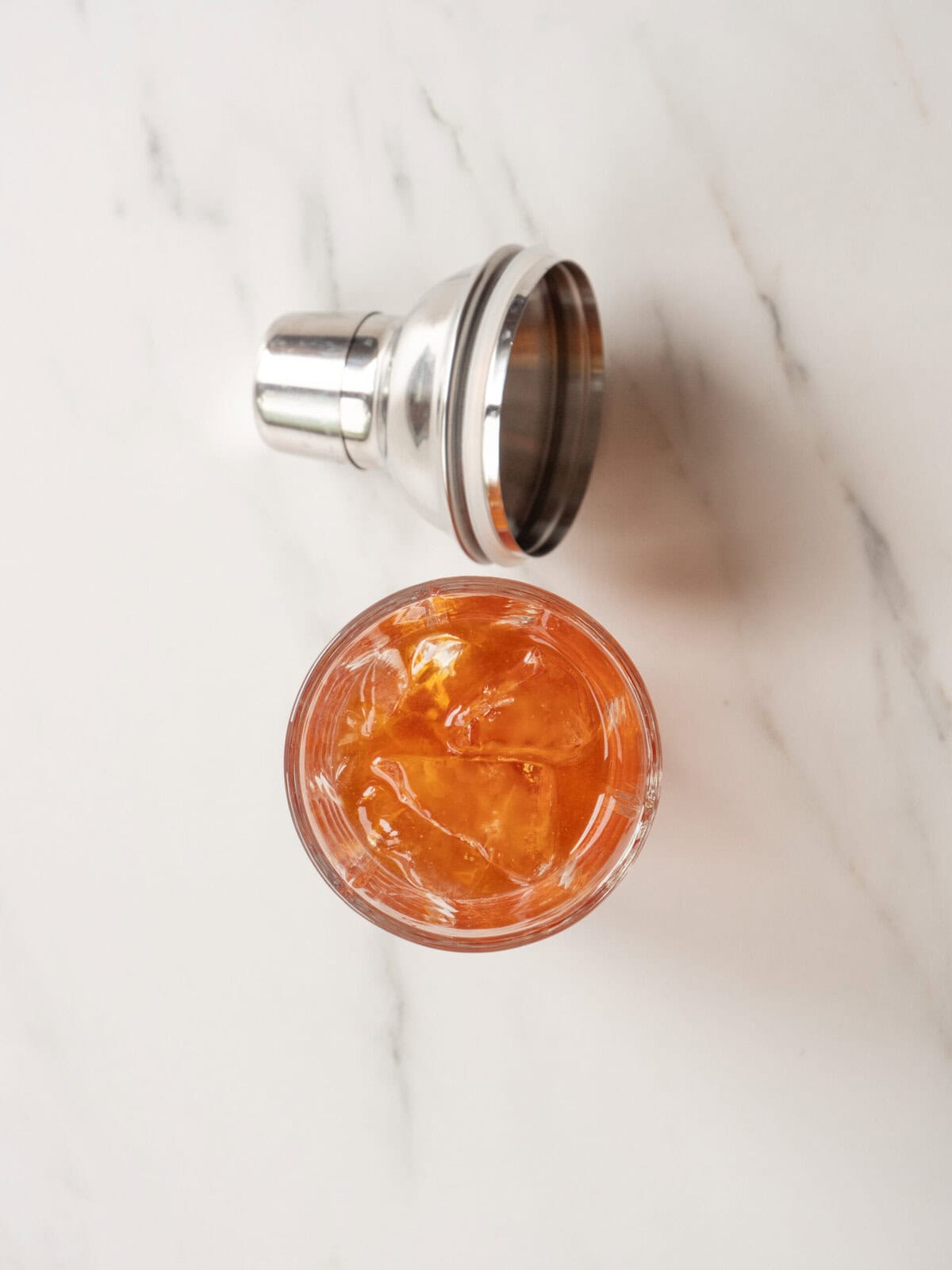 Cocktail with ice and shaker
