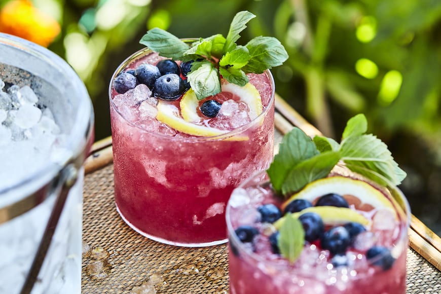Blueberry Mint Bourbon Lemonade - What's Gaby Cooking