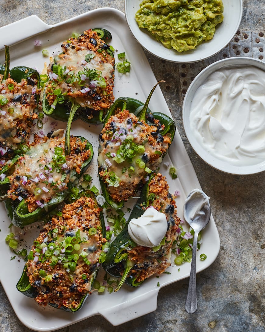 Poblano Stuffed Peppers from www.whatsgabycooking.com (@whatsgabycookin)