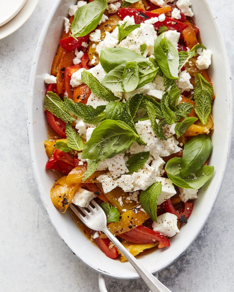 Charred Pepper Salad with Feta from www.whatsgabycooking.com (@whatsgabycookin)