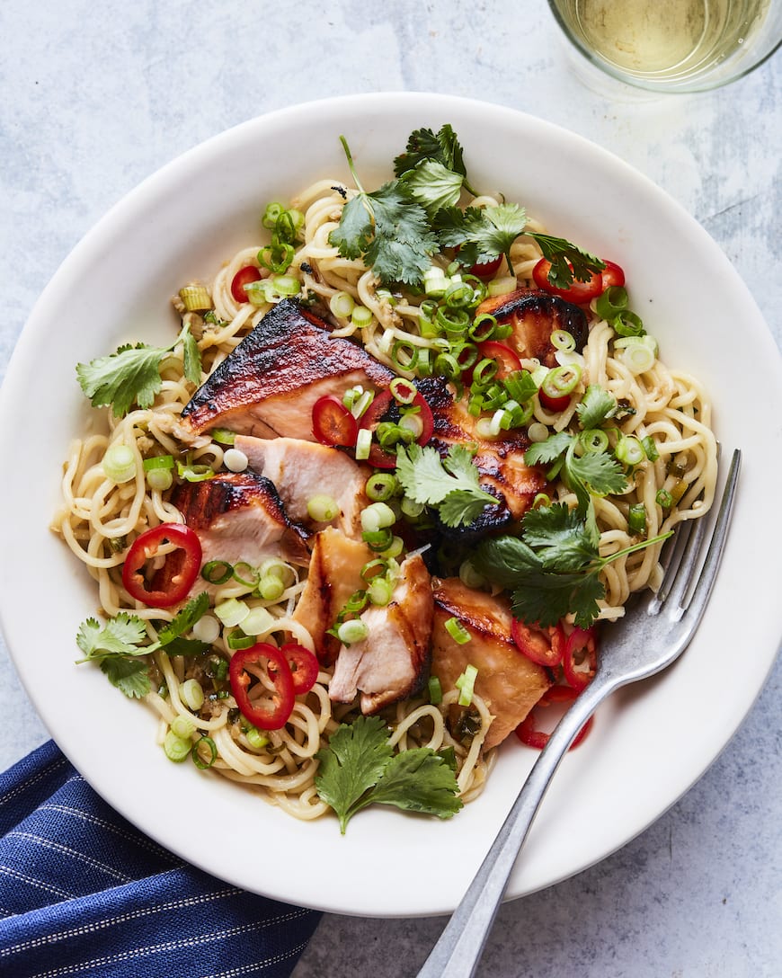 Miso Salmon with Sesame Ginger Noodles
