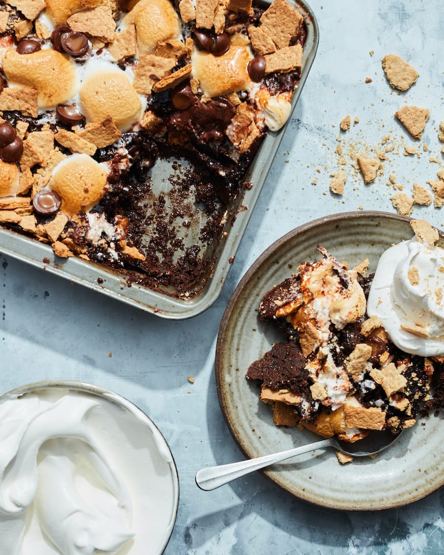 S’more Butterscotch Caramel Dump Cake from www.whatsgabycooking.com (@whatsgabycookin)