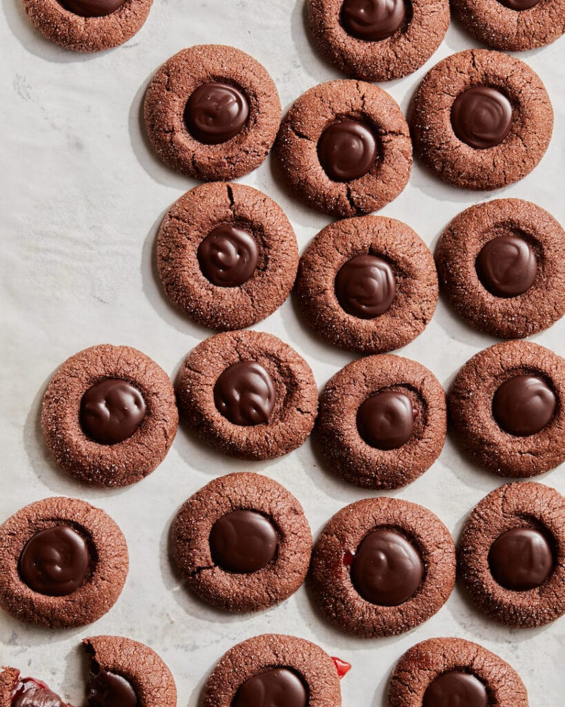 Double Chocolate Thumbprint Cookie with Ganache from www.whatsgabycooking.com (@whatsgabycookin)