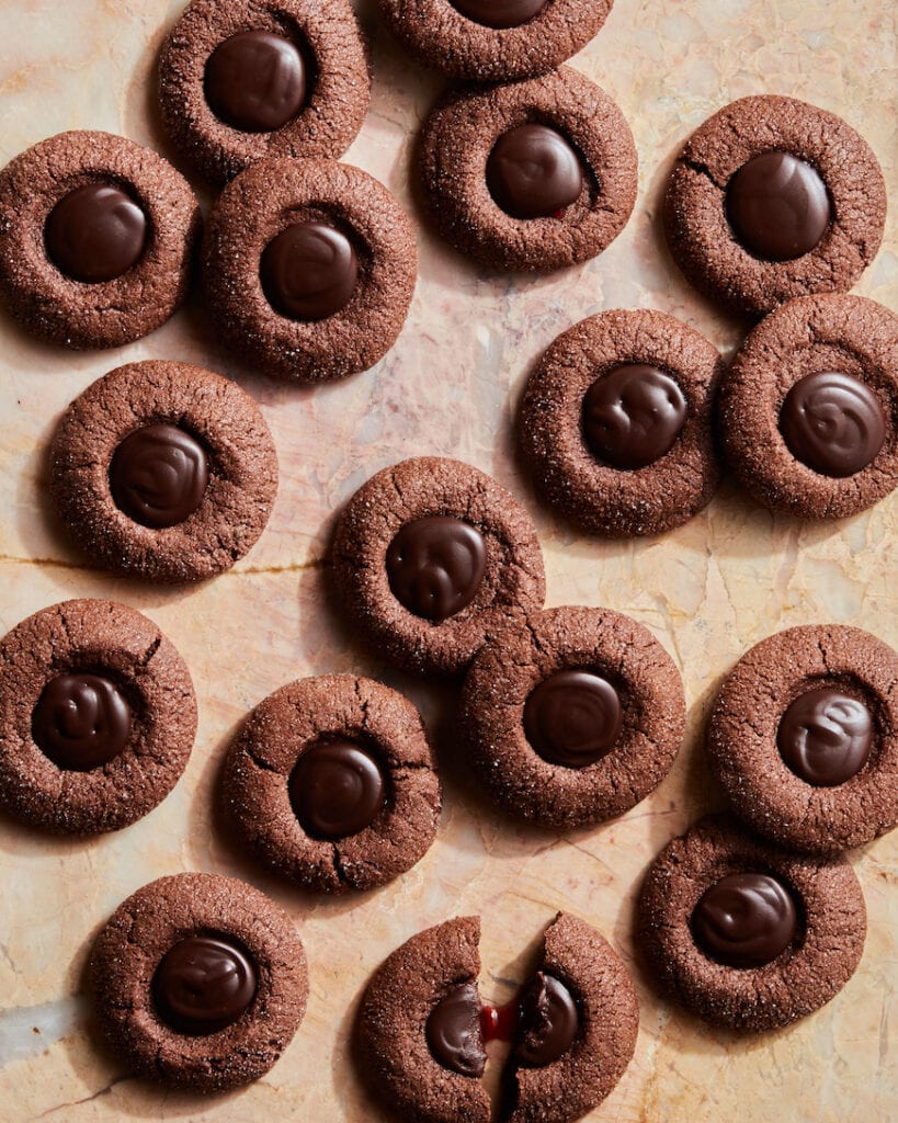 Double Chocolate Thumbprint Cookie with Ganache from www.whatsgabycooking.com (@whatsgabycookin)