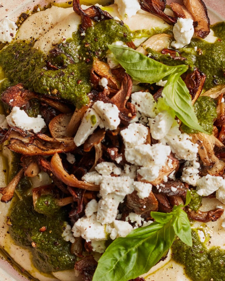 Spring Mushroom Polenta With Basil Vinaigrette What's Gaby Cooking