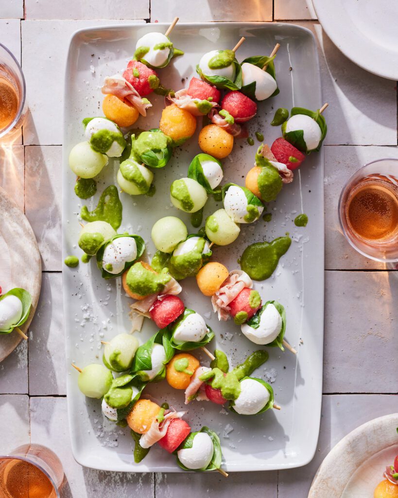 Melon Caprese Skewers from www.whatsgabycooking.com (@whatsgabycookin) / Fourth of July recipes