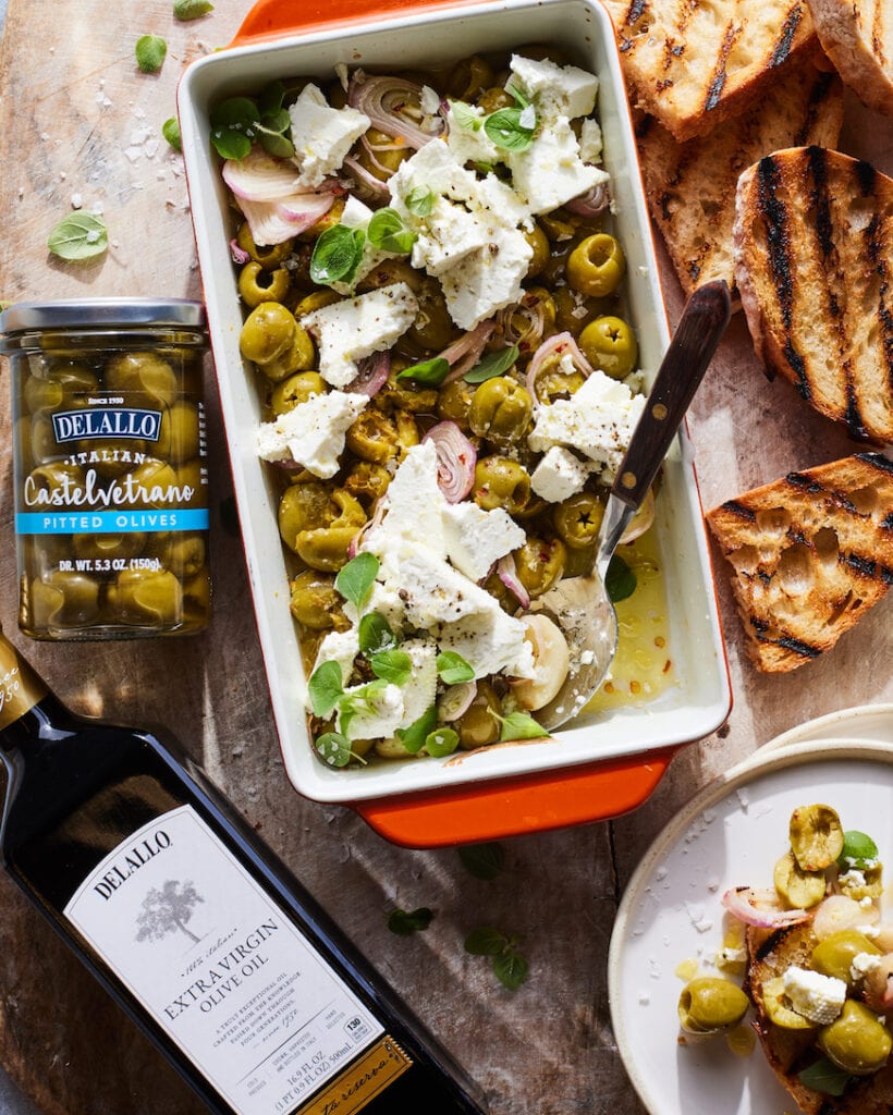 Spicy Roasted Castelvetrano Olives with Feta from www.whatsgabycooking.com (@whatsgabycookin)