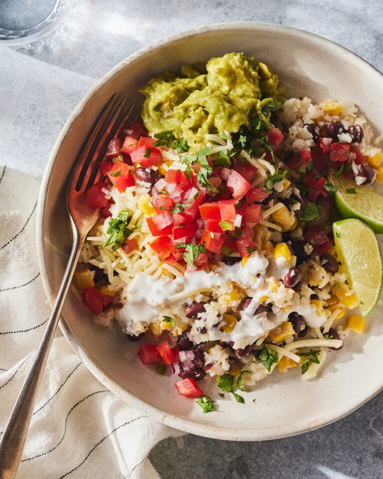 Cauliflower Rice Veggie Burrito Bowl What's Gaby Cooking