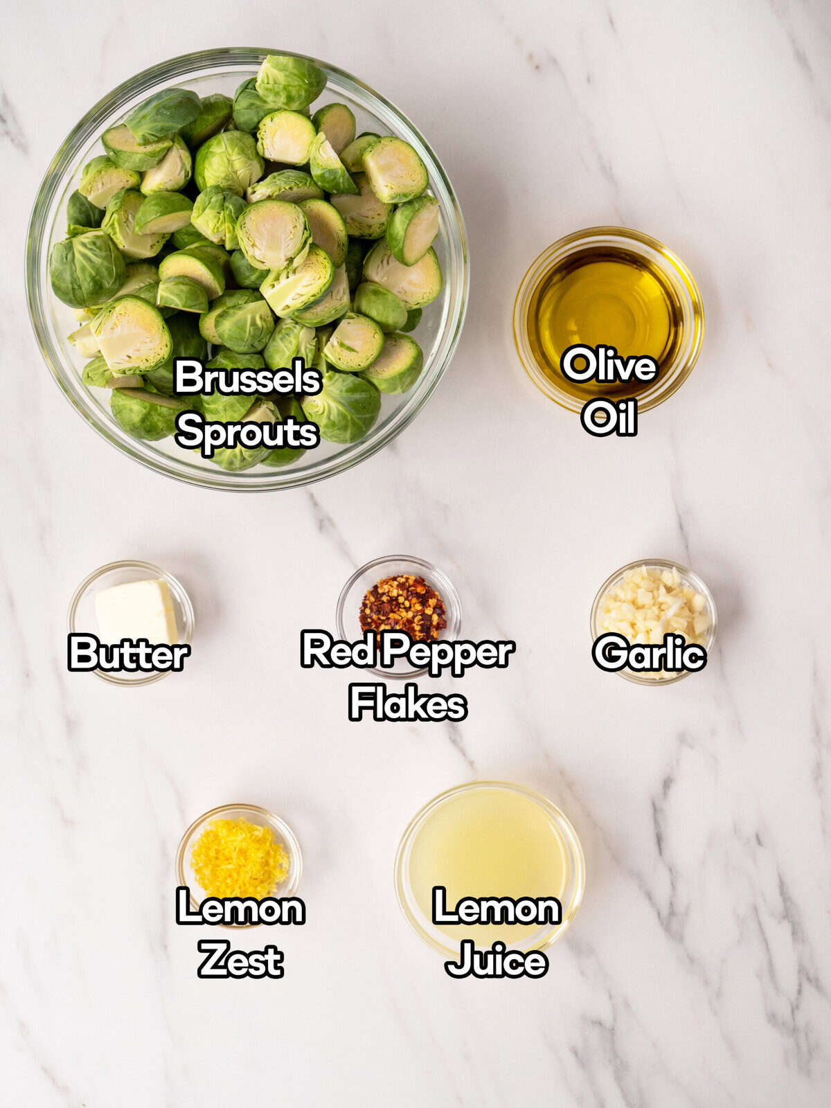 Ingredients for sautéed Brussels sprouts