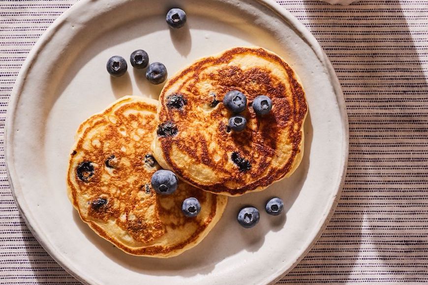 Blueberry Buttermilk Pancakes from www.whatsgabycooking.com (@whatsgabycookin)