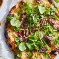 Steak Pizza with Calabrian Chili Vinaigrette from www.whatsgabycooking.com (@whatsgabycookin)