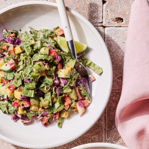 Chop Chop Salad with a Peanut Lime Dressing from www.whatsgabycooking.com (@whatsgabycookin)