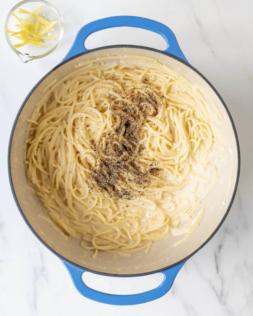 Creamy Lemon Cacio E Pepe - What's Gaby Cooking