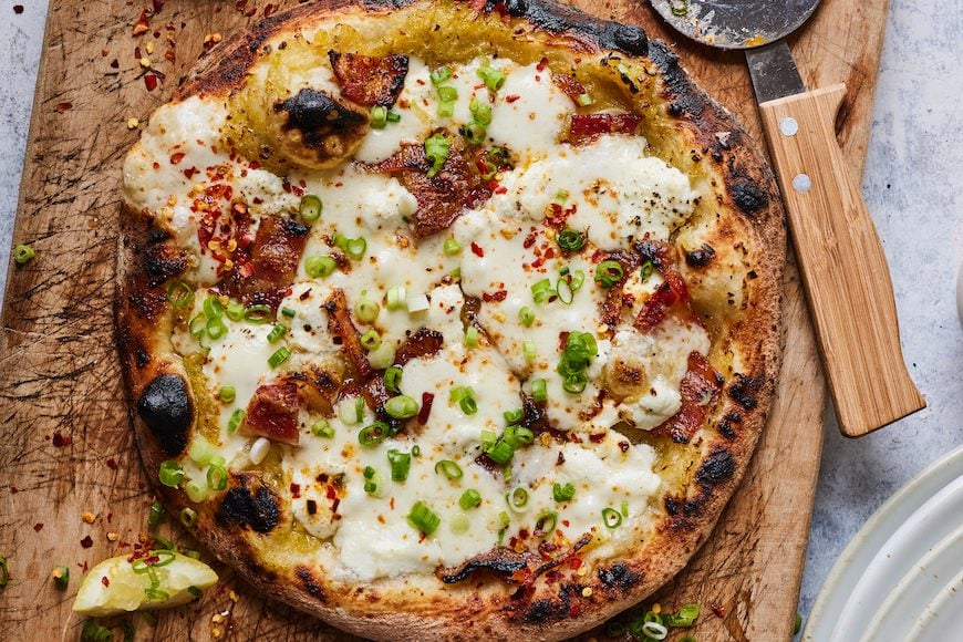 Bacon and Goat Cheese Pizza from www.whatsgabycooking.com (@whatsgabycookin)