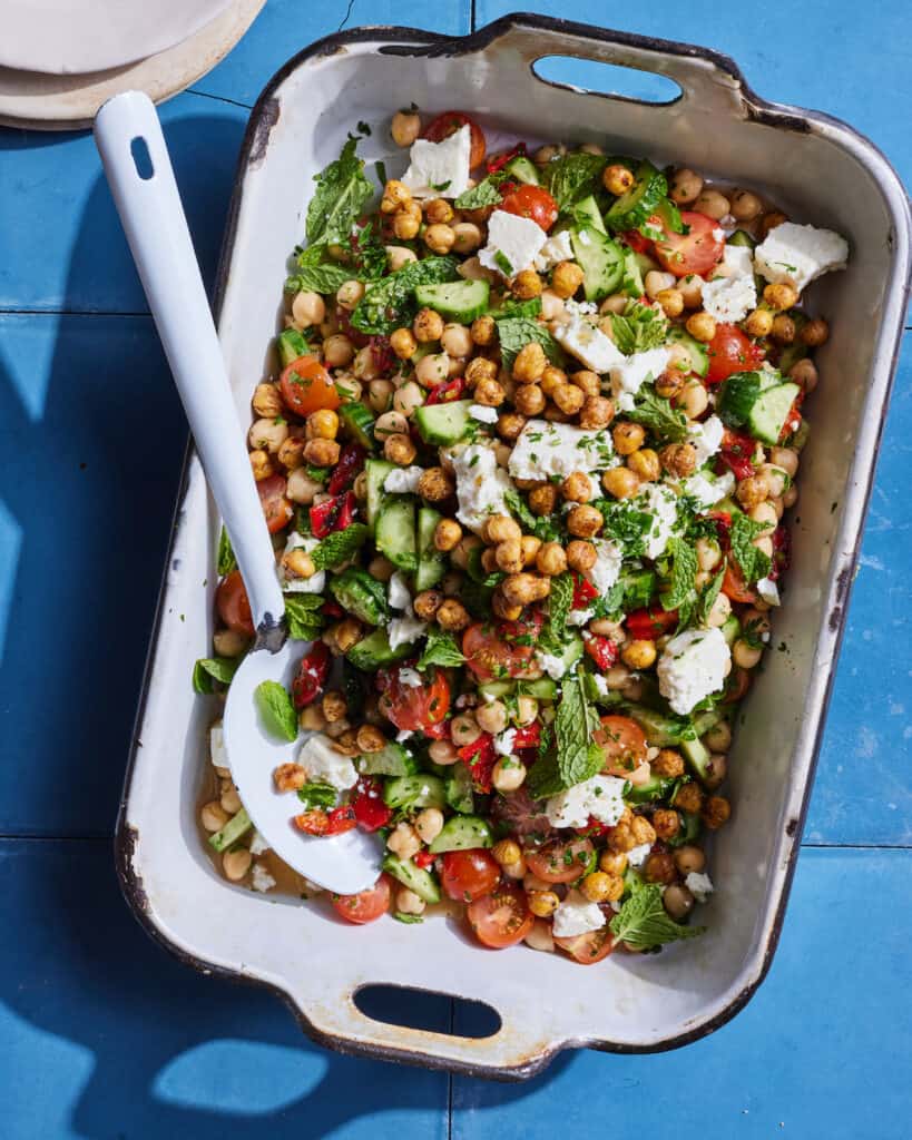 Chickpea Chopped Salad from www.whatsgabycooking.com (@whatsgabycookin)